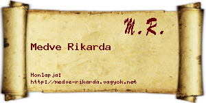Medve Rikarda névjegykártya